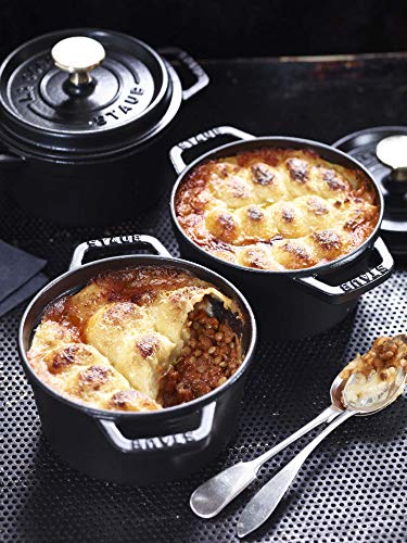 STAUB Cast Iron Dutch Oven 5.5-qt Round Cocotte, Made in France, Serves 5-6, Black Matte