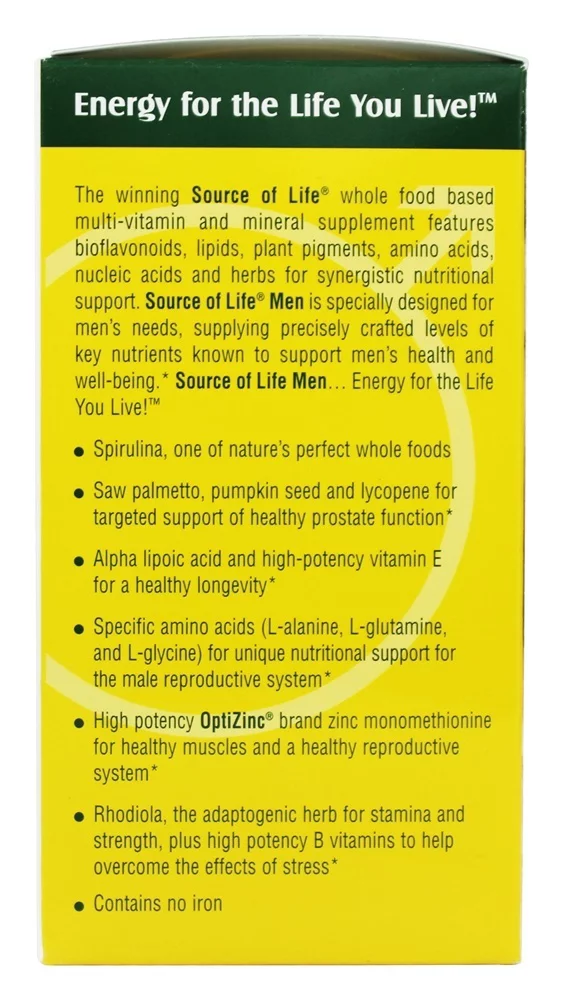 Nature's Plus - Source of Life Men Iron-Free - 120 Tablets