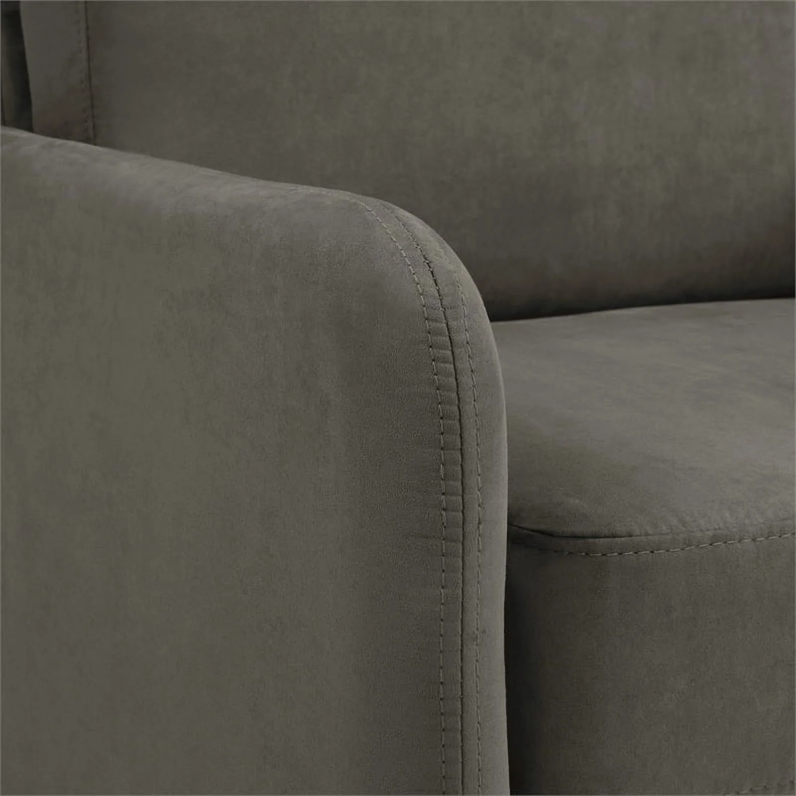 Lounge Chair in Charcoal Fabric with Chrome Legs