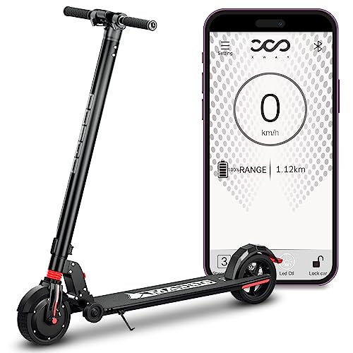MoNiBloom E-Scooter Electric Kick Scooter w/LED Display and Bluetooth APP, Portable Folding Commuting Scooter for Adults & Teens