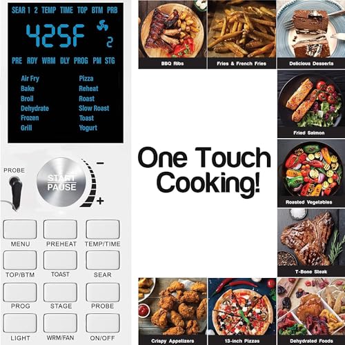Nuwave Bravo Air Fryer Toaster Smart Oven, 10-in-1 Countertop Convection, 1800 Watts, 21-Qt Capacity, 50°-450°F Temp Controls, Top and Bottom Heater Adjustments 0%-100%, PFAS Free, Stainless Steel