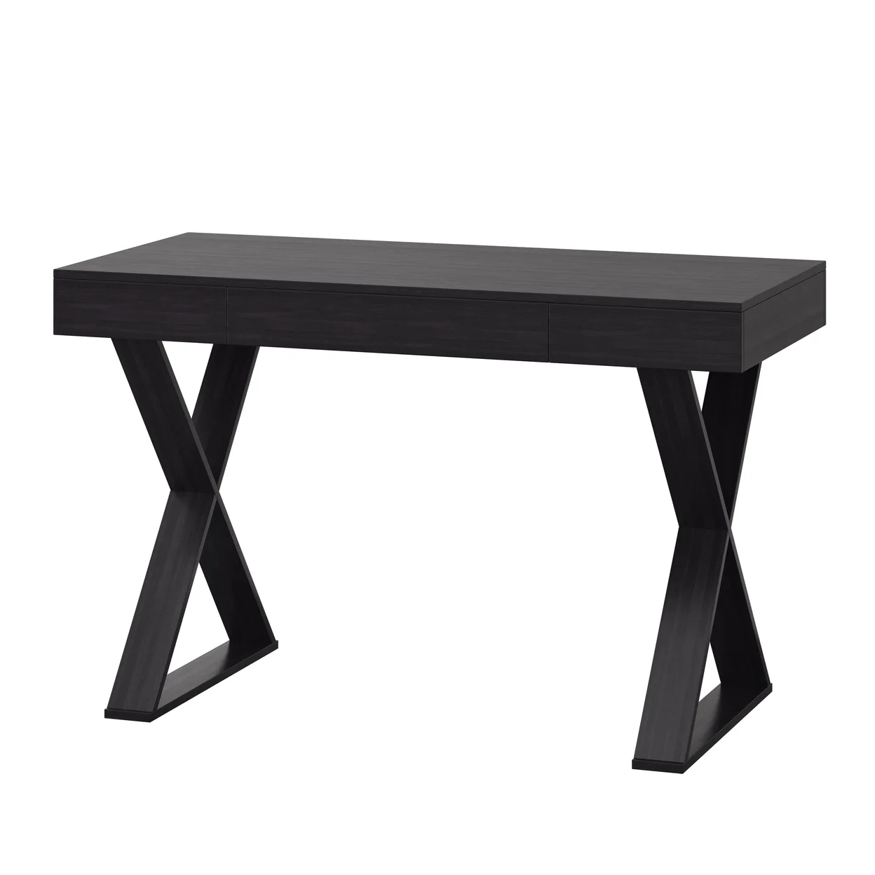 Walter Modern Dark Brown Engineered Wood Farmhouse X-Frame Desk