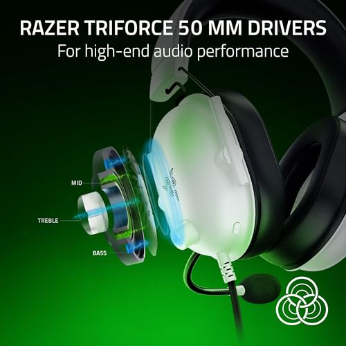 Razer BlackShark V2 X Gaming Headset: 7.1 Surround Sound - 50mm Drivers - Memory Foam Cushion - For PC, PS4, PS5, Switch - 3.5mm Audio Jack - Black