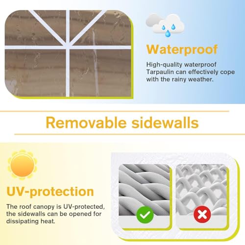 Devoko 10'x30' Heavy Duty White Party Tent - Waterproof Outdoor Wedding Canopy for Backyard, Patio & Events