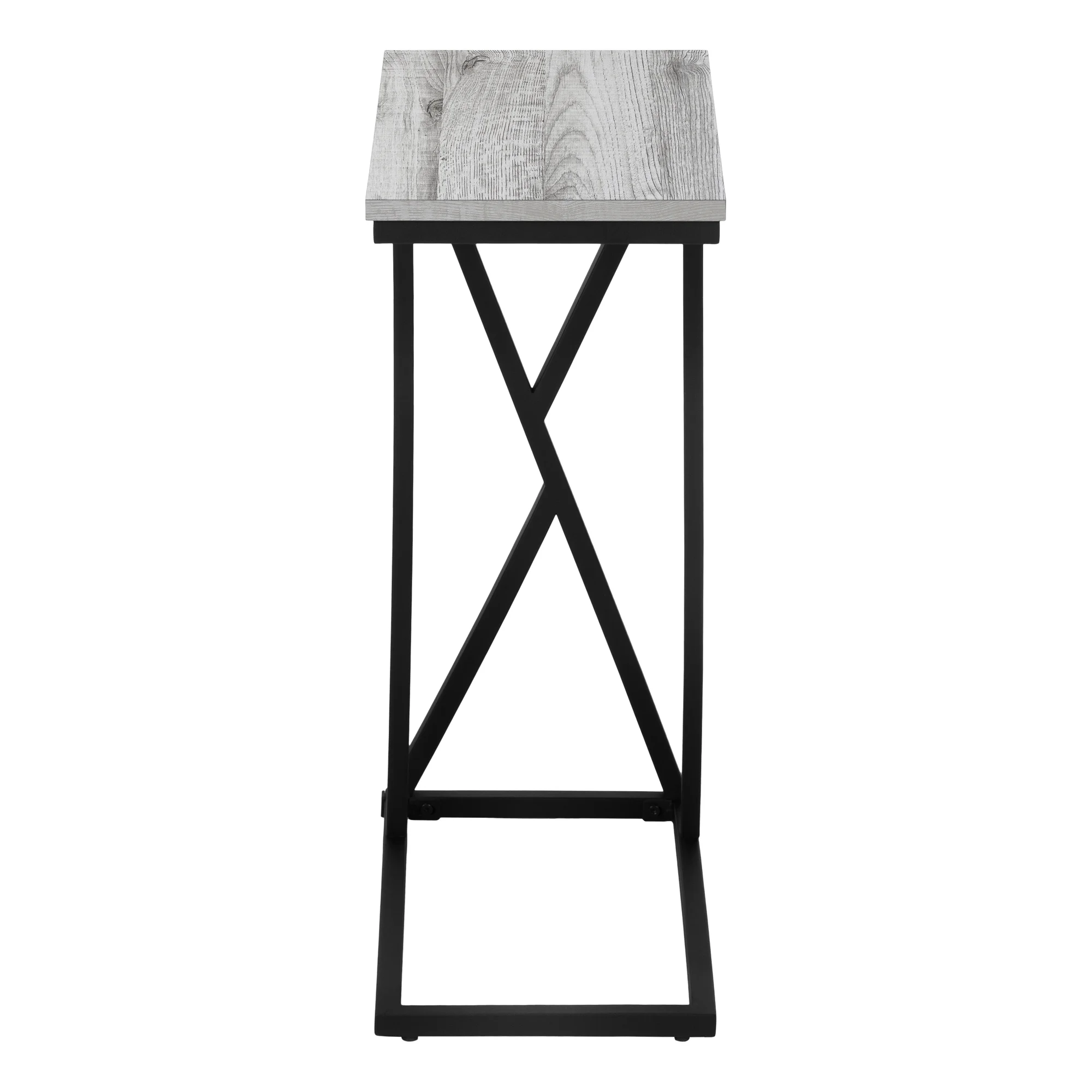 Accent Table C-shaped End Side Snack Living Room Bedroom Metal Grey