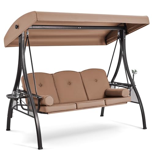 HOMREST 3 Person Outdoor Porch Swing with 1.5