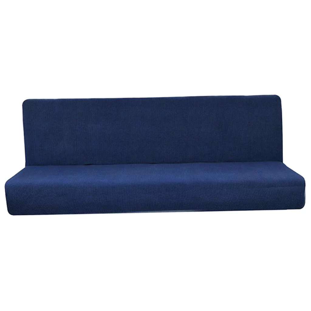 Non-Slip Armless Sofa Cover Full Folding Sofa Bed Slipcover Dark