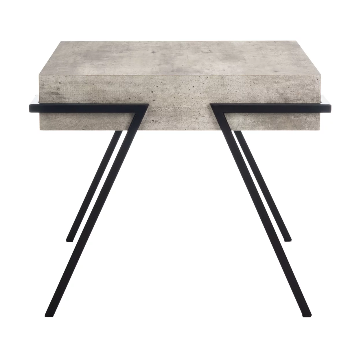 SAFAVIEH Jett Mid-Century Modern Square Accent Table, Light Grey/Black