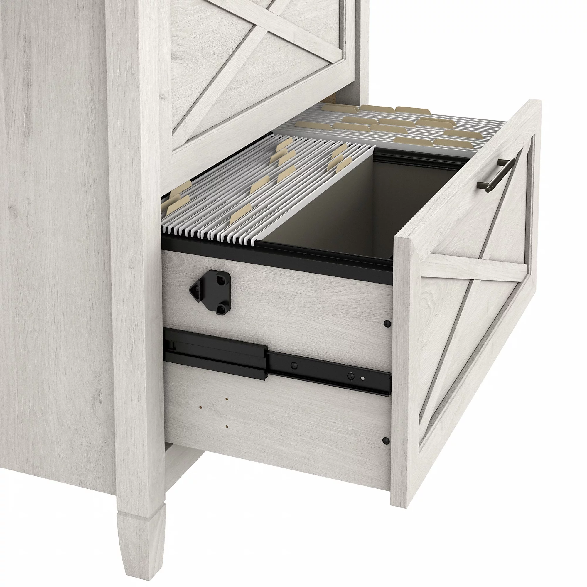 Bush Furniture Key West Lateral File Cabinet, 2 Drawer, Linen White Oak