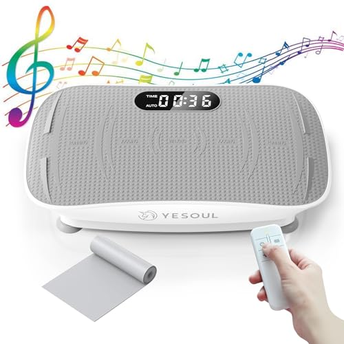 Yesoul Vibration Plate Exercise Machine for Lymphatic Drainage Weight Loss, Power Plate Vibration Platform with Bluetooth Remote, Full Whole Body Workout Equipment for Women Men, 300-400 lbs Capacity