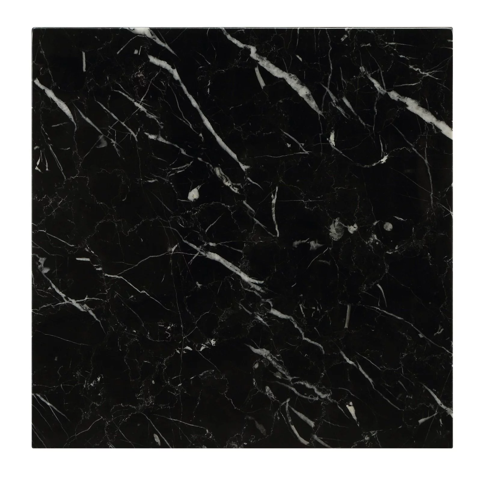 Acme Industrial Coffee Table With White Marble And Black Finish 84500