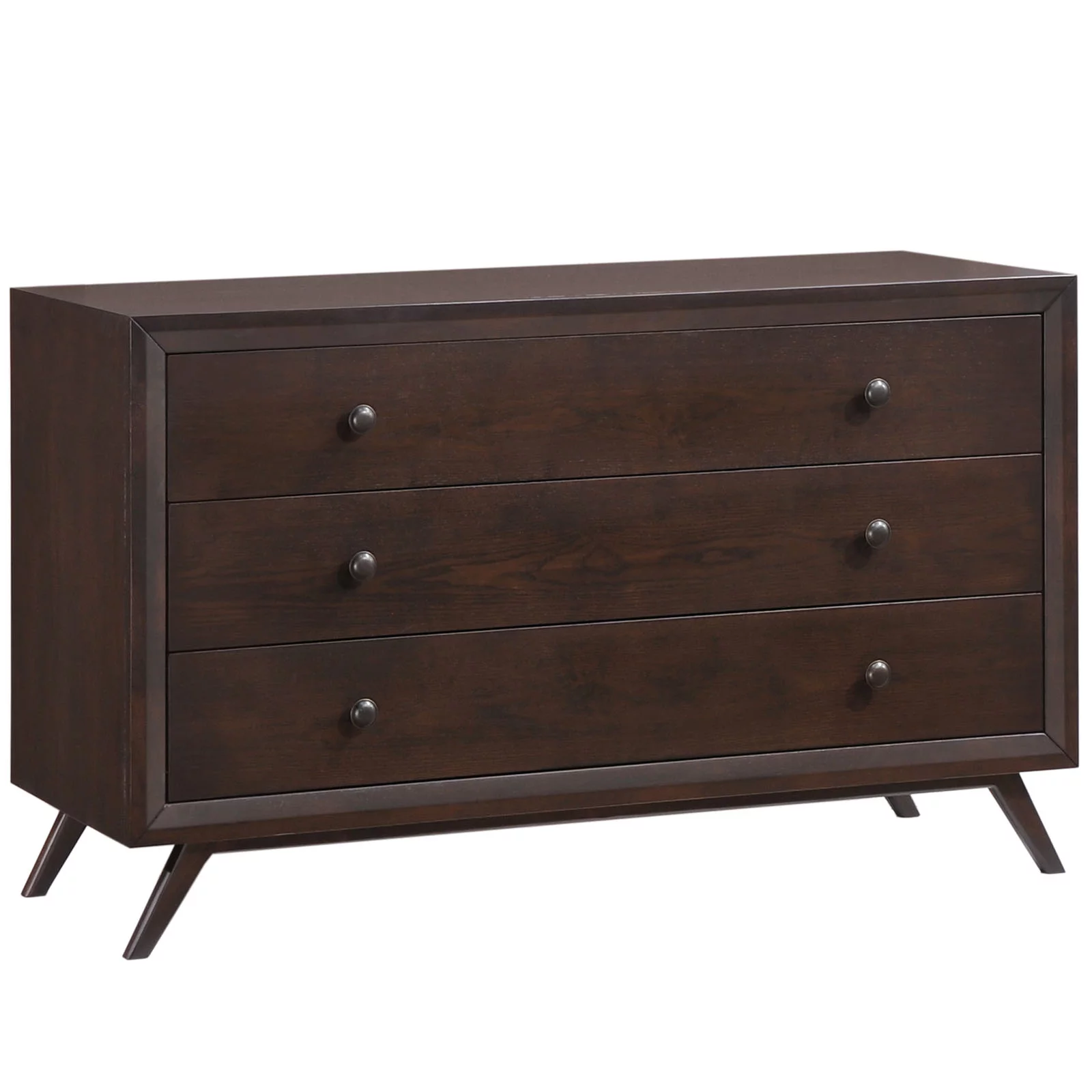 Modern Contemporary Wood Dresser, Brown Wood