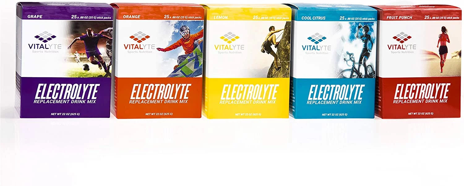 Vitalyte Electrolyte Replacement Powder Drink Mix, 25 Single Serving Stick Packs (Cool Citrus)