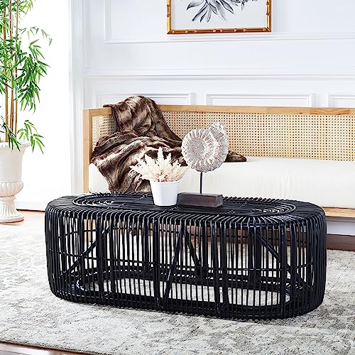 Safavieh Home Collection Jabez Tropical Coastal Rattan Oval (Fully Assembled) Coffee Table