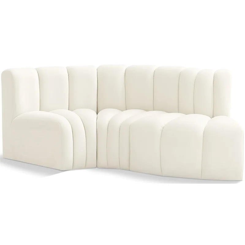 Meridian Furniture Arc Cream Velvet Modular Sofa
