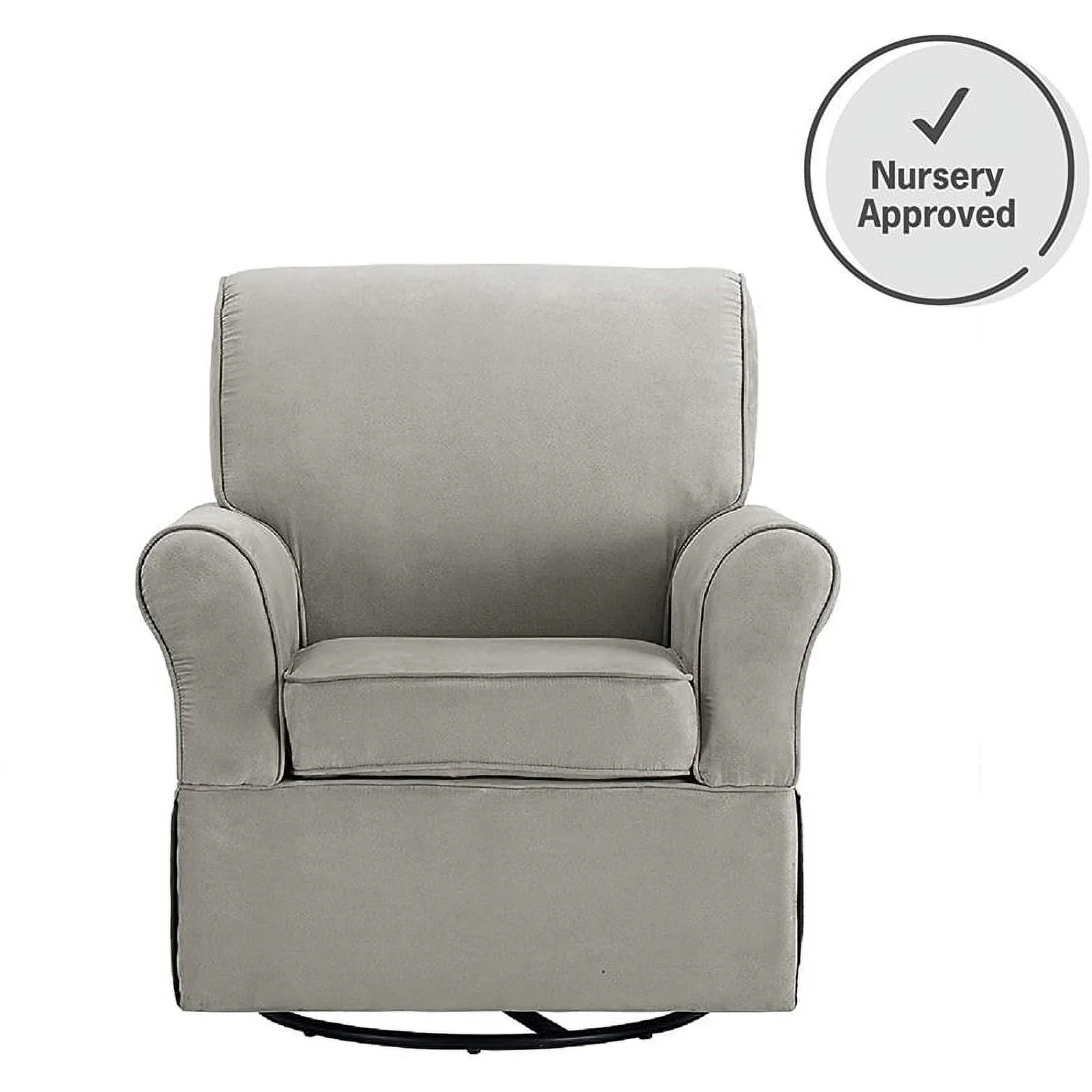 Rosebery Kids Swivel Nursery Glider and Ottoman Set in Gray