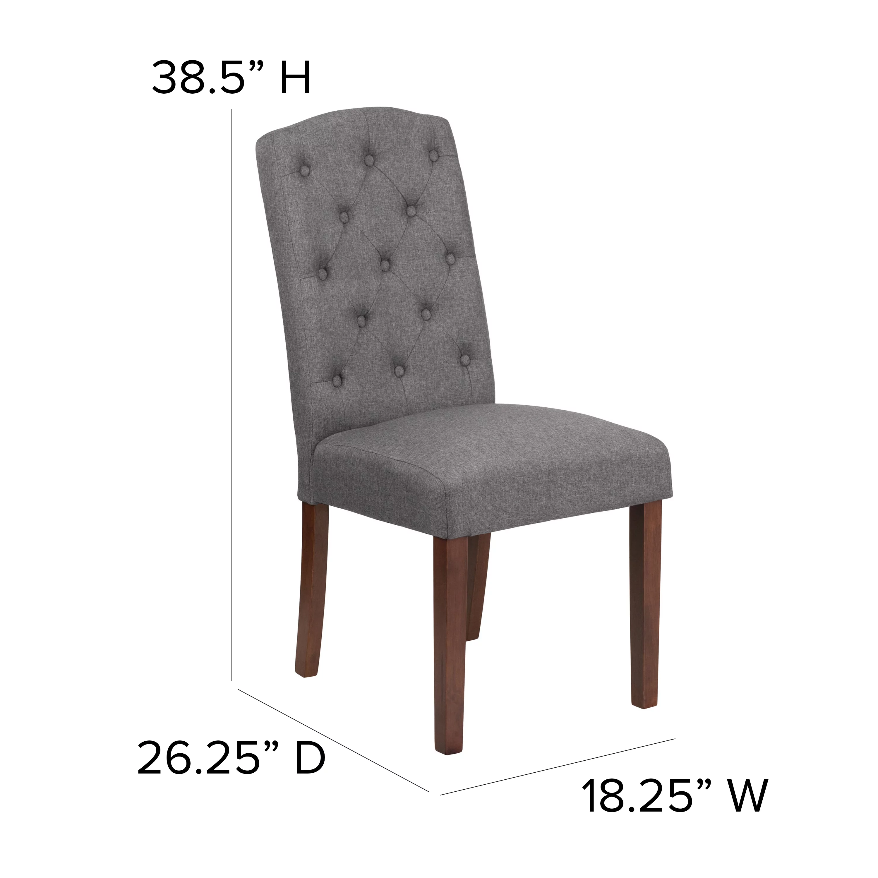 Flash Furniture HERCULES Grove Park Series Gray Fabric Tufted Parsons Chair