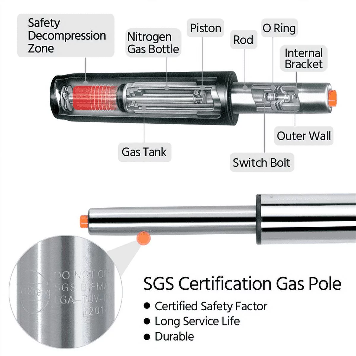 Alden Design Bar Stool with 360-Degree Swivel & Adjustable Height, Black, Set of 2