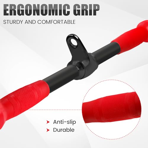 V-shaped Bar Straight Rotating Bar Curl LAT Pull Down Bar D Handle Double D Row Handle With PU Grip Environmentally Odorless, Lat Pulldown Attachments Cable Machine Attachment for Home Gym