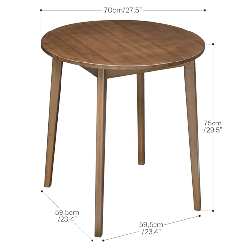 HOOBRO Bamboo Dining Table, Round Dining Table for 2, 27.5