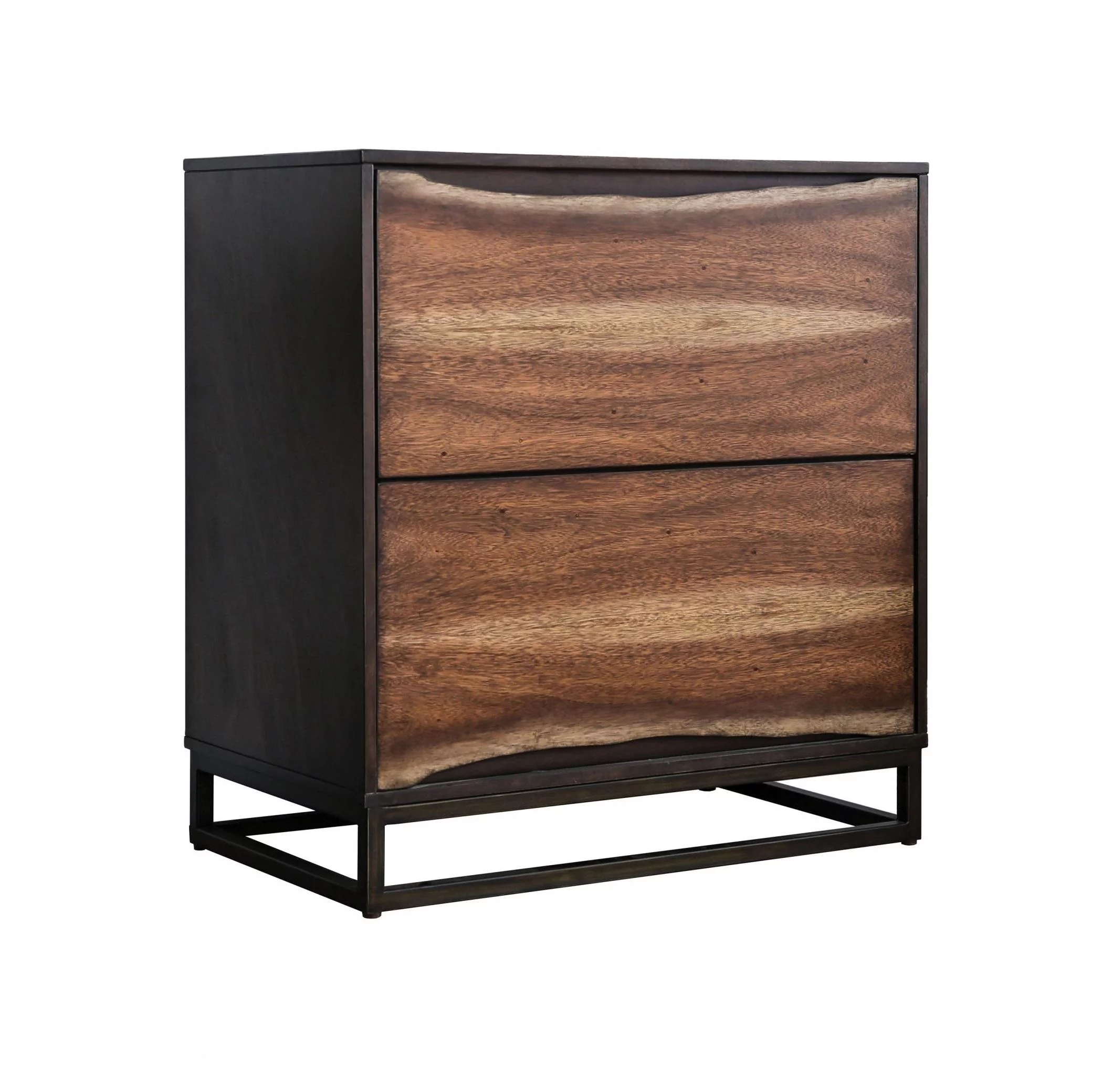 Rustic Dark Walnut & Dark Oak Solid Wood CAL Bedroom Set 3pcs FOA CM7363 Fulton