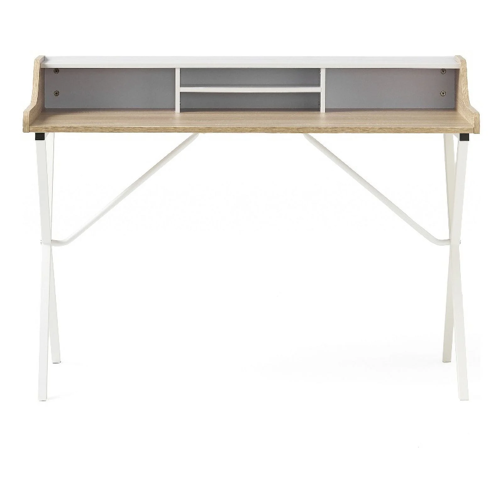 Noble House Aalto Modern Faux Wood Computer Desk in Oak and White