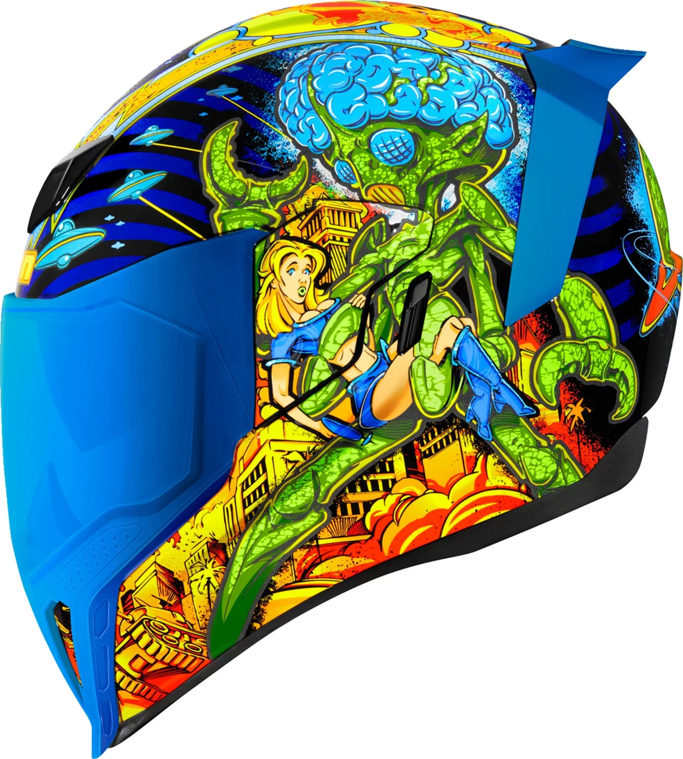 Icon Airflite Bugoid Blitz Motorcycle Helmet Blue 3XL