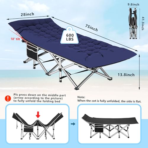 HABUTWAY Camping Cot, Portable Camping Cot for Adult, 28
