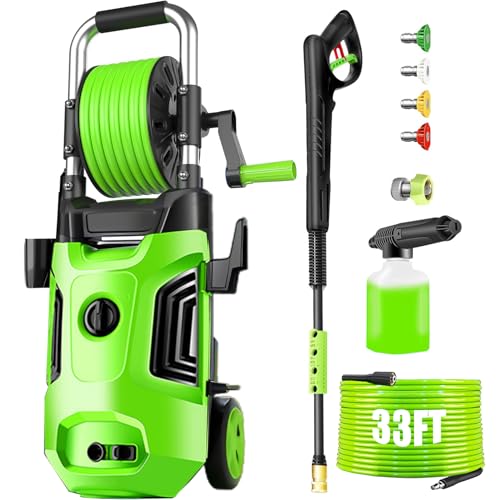 Electric Pressure Washer 4800 PSI 4.0 GPM Power Washers Electric Powered with with 33ft Pressure Hose, 4 Nozzle and Foam Cannon, Powerwashers for Home, Cars, Patio, Blue