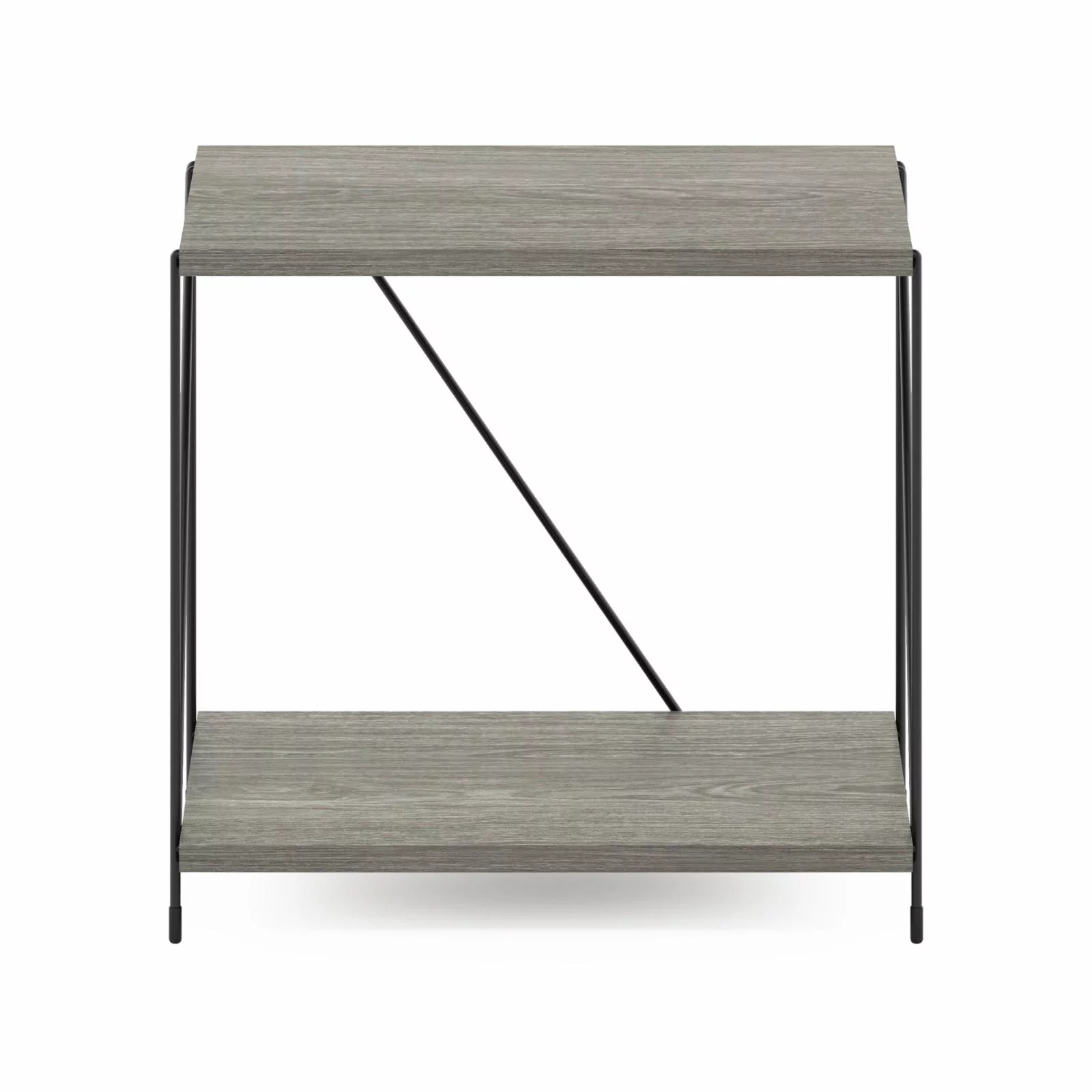 Furinno Besi Industrial Multipurpose Side Table with Metal Frame, Finn Oak