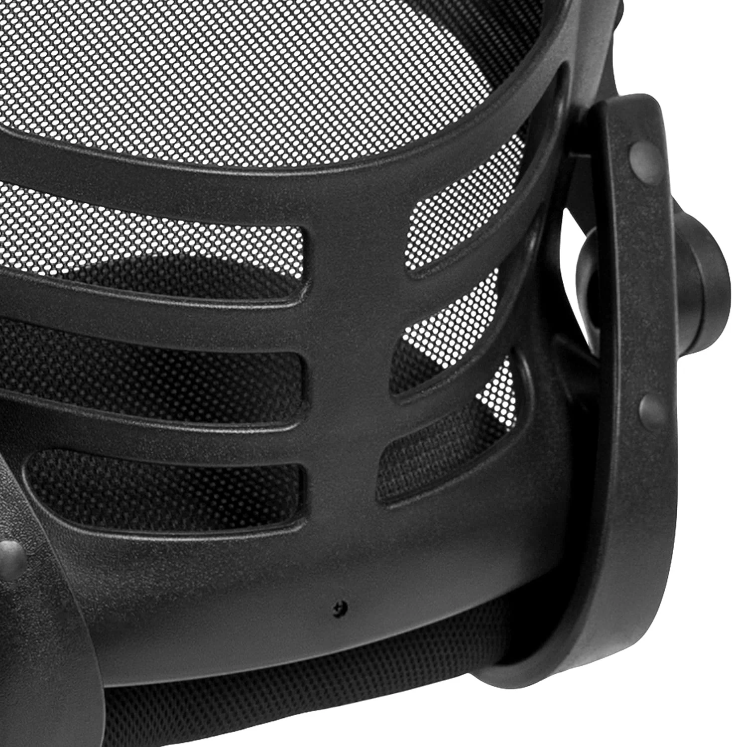 Black Mesh Sled Base Side Reception Chair With -Up Arms-Office Waiting Room