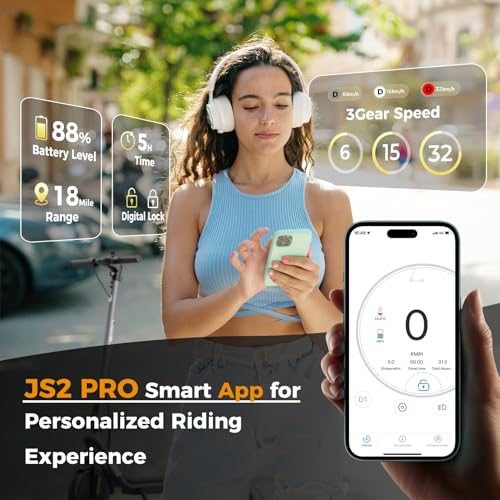 Jasion JS2/PRO Electric Scooter, 25 Miles Range, 22MPH Max Speed, 850W Peak Adult Escooter, 8.5