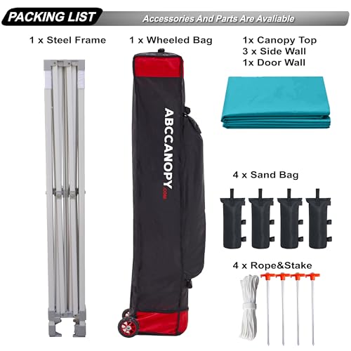 ABCCANOPY Easy Pop Up Canopy Tent with Sidewalls 10x10 Commercial -Series, White