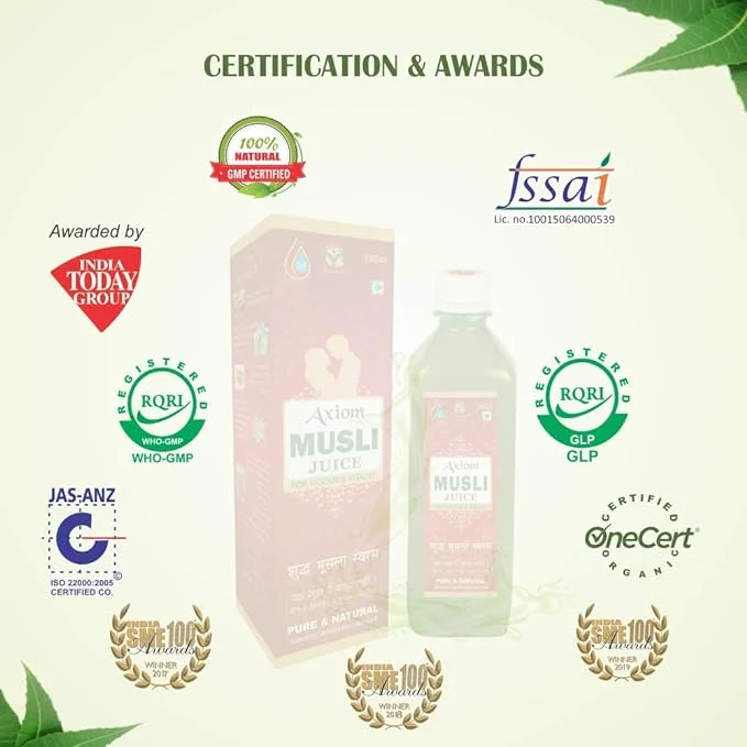 Musli Juice 500ml | Improves Power And Vitality | Useful In General Weakness | Health Tonic | Natural Herbal Product with WHO GLP, GMP, ISO Certification |