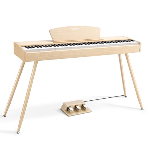 Donner DDP-80 PLUS Digital Piano 88 Key Weighted Keyboard, Home Electric Piano, Supports USB-MIDI & Headphones Connection, Semi-open Cover Designed, with Metal Three Pedal, Power Adapter