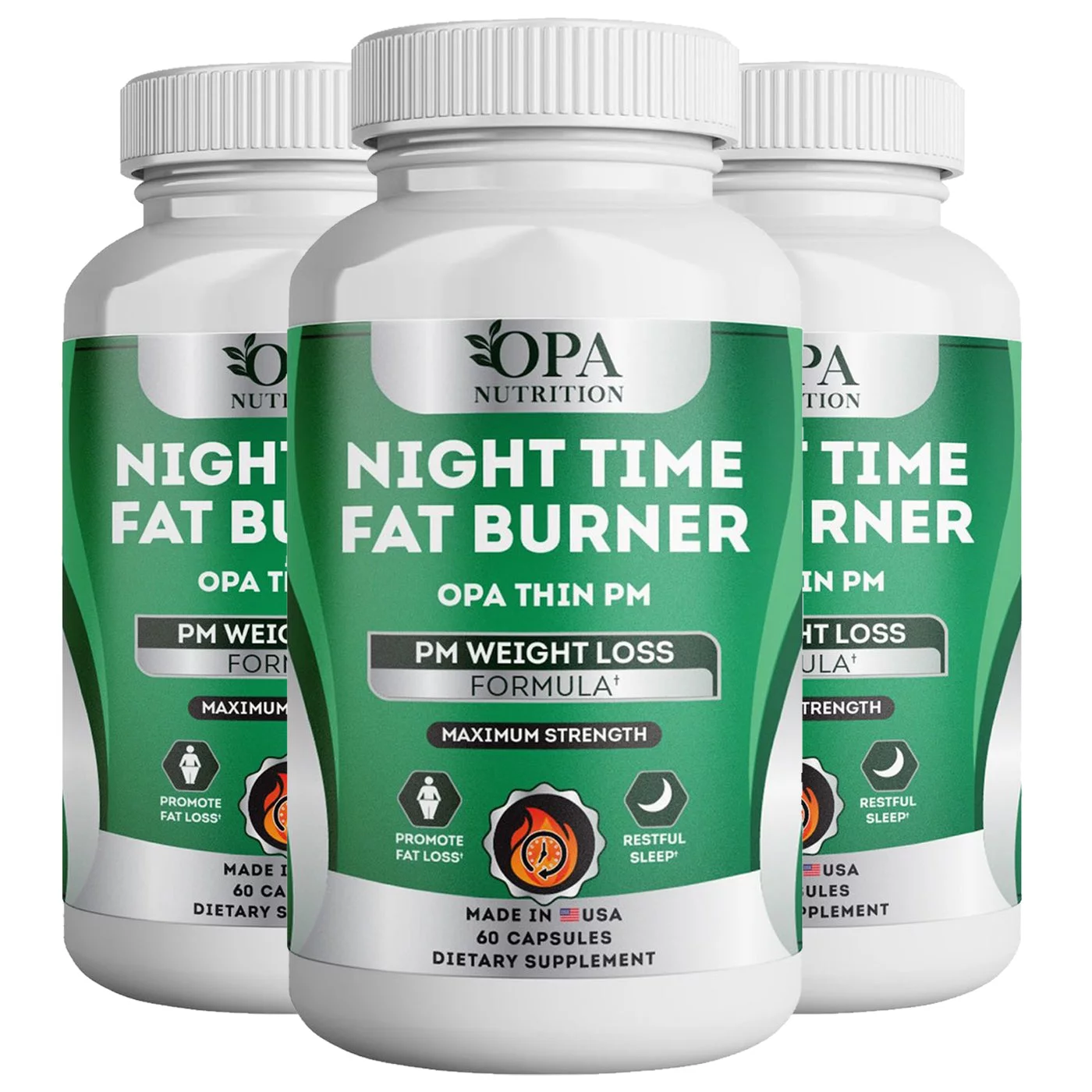 OPA Night Shred - White Kidney Bean, Green Coffee Bean Extracts, L-Carnitine - 60 Ct