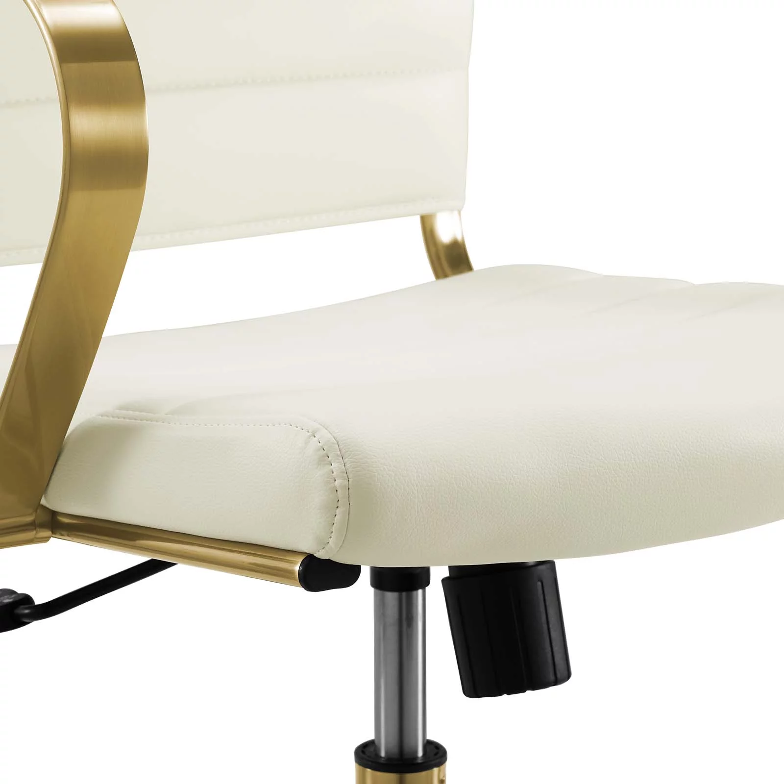 Modway Jive Gold Stainless Steel Midback Office Chair in Gold Off White