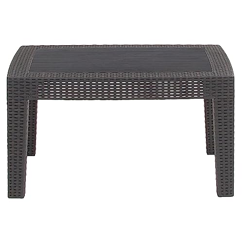 Flash Furniture Seneca Light Gray Faux Rattan Coffee Table
