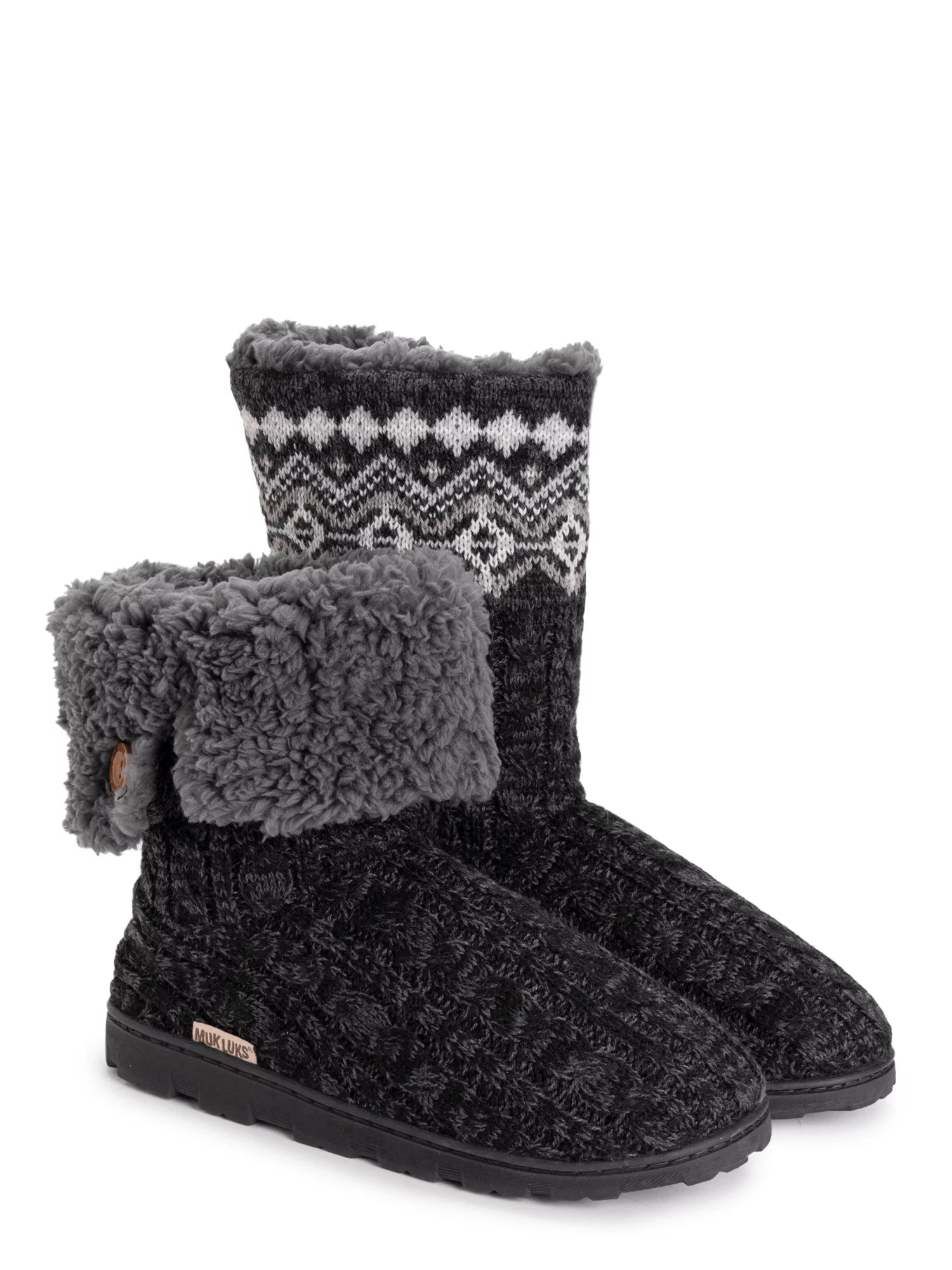 Muk Luks Women's Tall Knit Foldover Slipper Boot