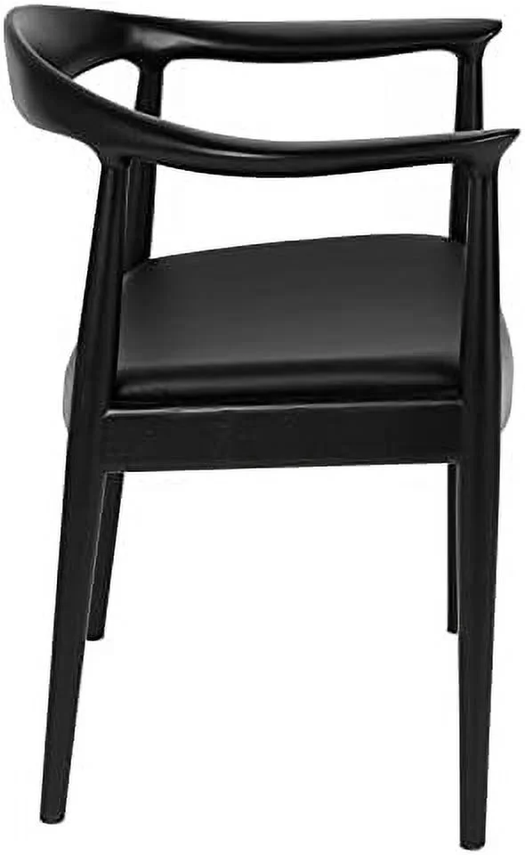 KHBIULIFE Kennedy Armchair Upholstered Dining Chair  Presidential Mid-Century Modern Accent Chair in Black