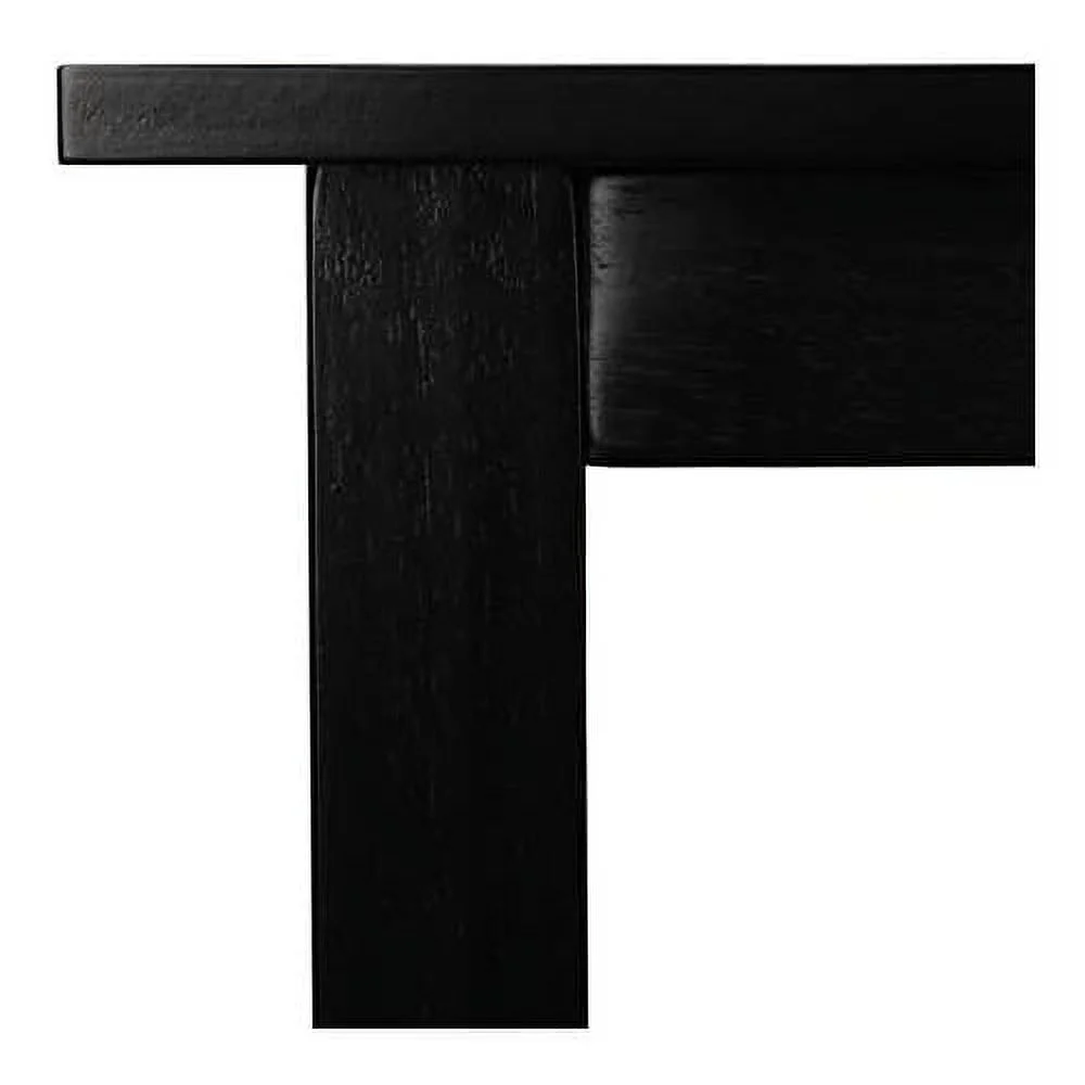 Home Collection Miliano Matte Black Drop End Leaf Dining Room Table DTB1404A, 0