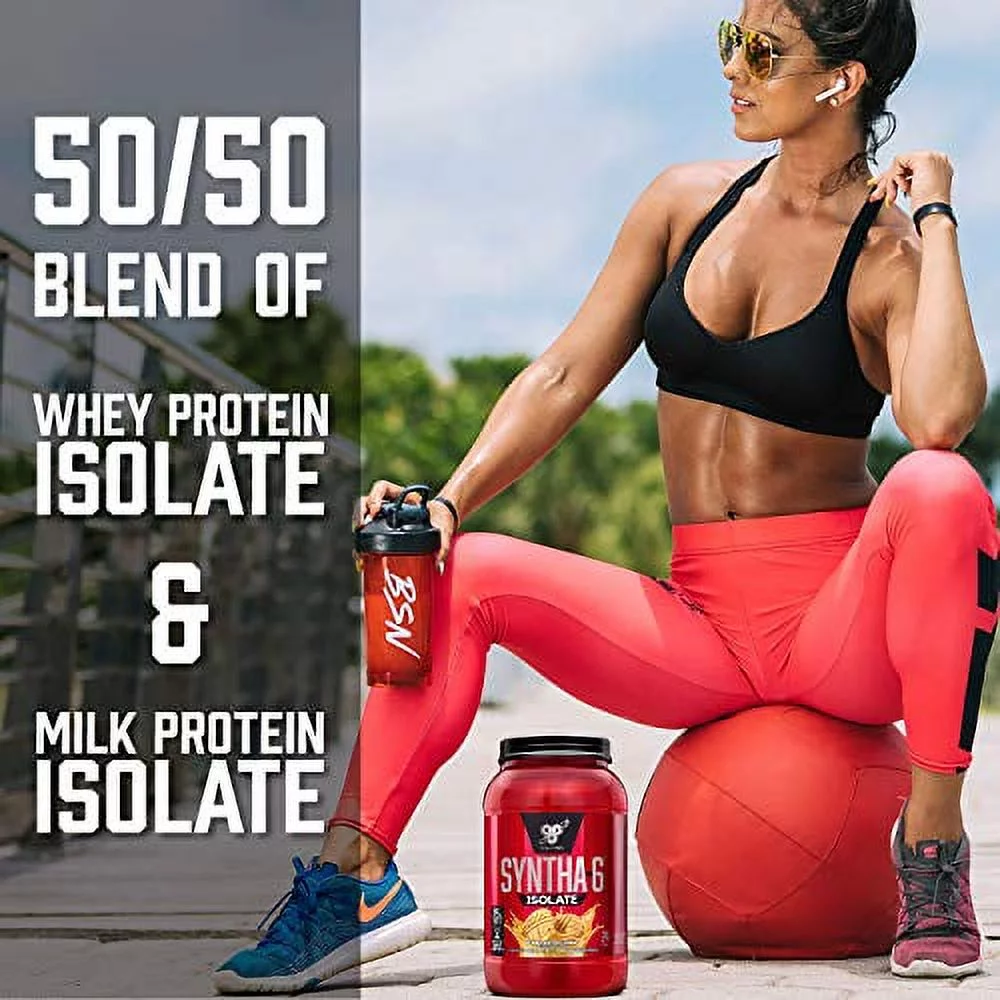 BSN Syntha-6 Isolate, Protein Powder Drink Mix, Strawberry Milkshake, 4.02 lbs (1.82 kg)