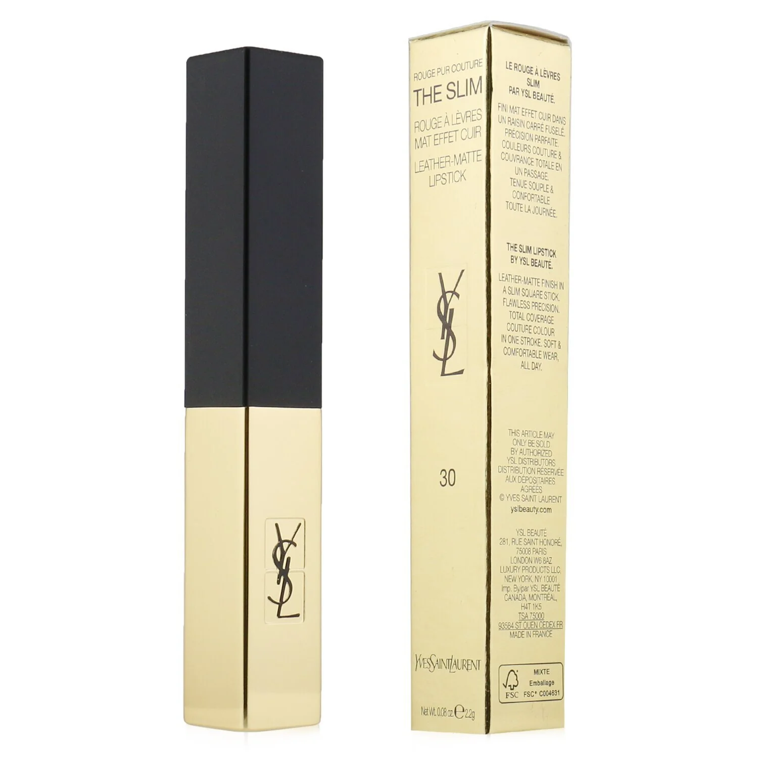 Yves Saint Laurent Rouge Pur Couture The Slim Leather Matte Lipstick - # 32 Rouge Rage  2.2g/0.08oz