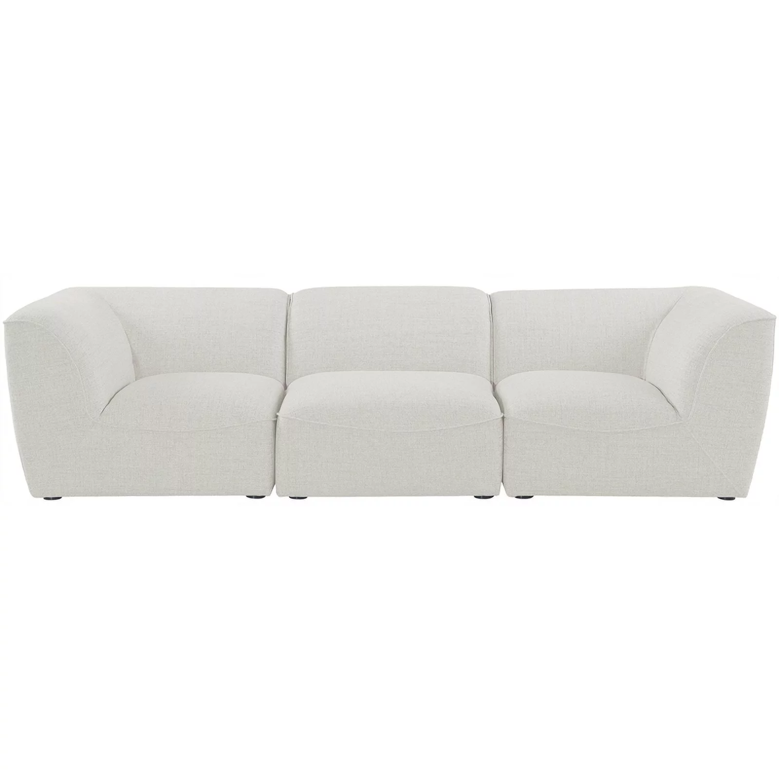 Meridian Furniture Miramar Cream Durable Linen Textured Modular Sofa