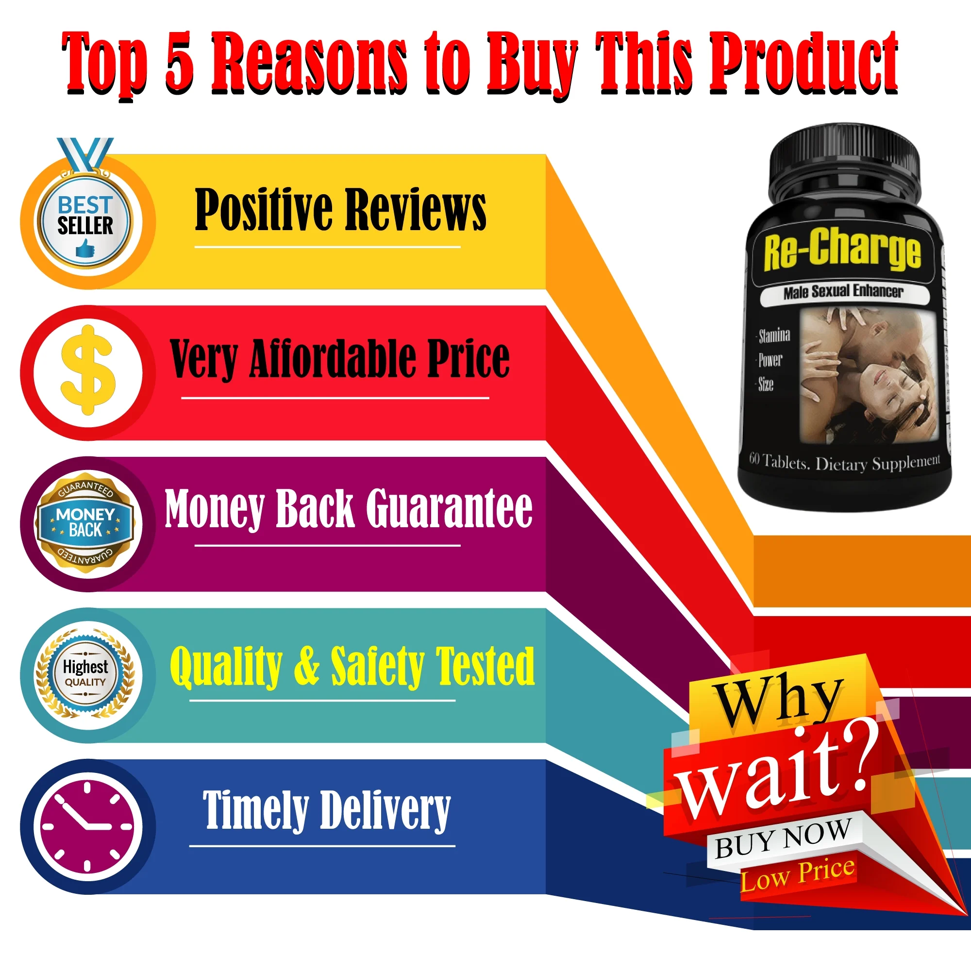 Re-charge Men's Health Supplements 60 Capsules