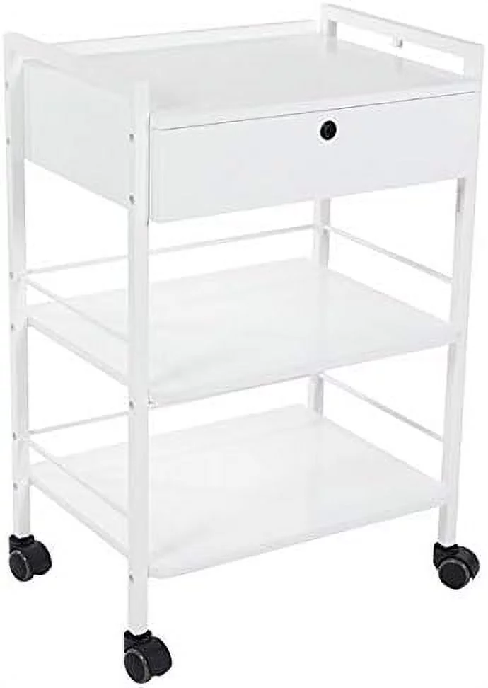 Pro Medical Dental Mobile Utility Cabinet & Cart With Steel Frame And One Drawer