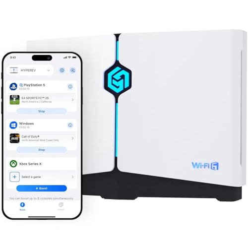 Gaming Router for PC & Consoles PS5, PS4, Xbox, Switch, etc |Free 90-Days GearUP Console Booster | Internet Booster for WiFi Gaming| 2402Mbps, 5GHz & 2.4GHz | WiFi & Ethernet