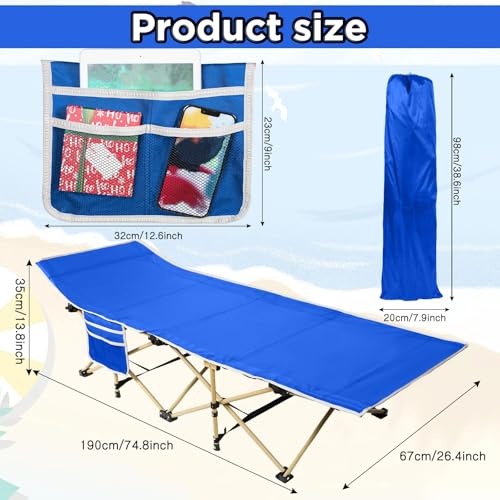 Wenqik 2 Pack 450lbs Max Load Camping Cot for Adults with Carry Bag Portable Folding Outdoor Sleeping Cot Heavy Duty Bed for Traveling Camp Military Office Nap Beach Home Lounging