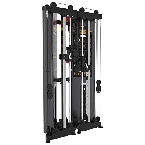 Altas Strength Folding Home Gym Smith Machine with Pulley System Gym Squat Rack Weight Bar Upper Body Strength Training Leg Developer Commercial Fitness Equipment Included Accessories 3101