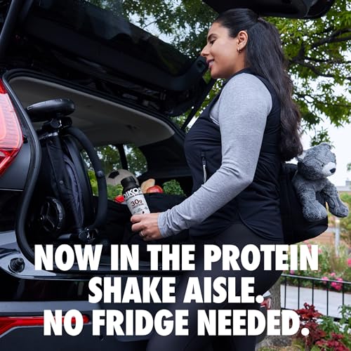 Oikos Protein Shake, Salted Caramel, 30g High Protein Drinks, Shelf Stable, Ready to Drink, 5g Prebiotic Fiber, 12 fl oz Bottle, 12 Count